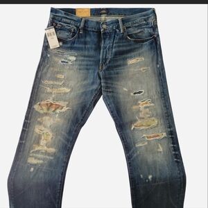 Polo by Ralph Lauren Distressed Slim Jeans in Blue